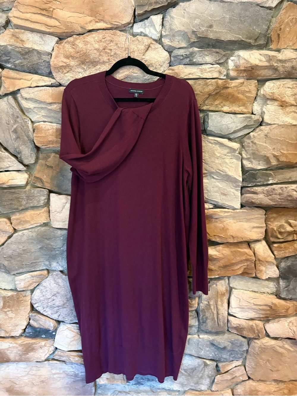 Universal Standard Long Sleeve Burgundy Knit Dress
